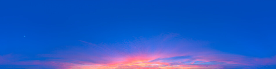 Wall Mural - 360 vr 2:1 equirectangular sunset sky background overlay. ideal for 360 vr sky replacement. high qua