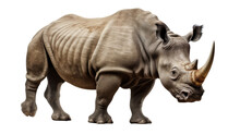  A Rhino, Isolated, White Background