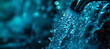 a waterfall faucet head is up in the air, in the style of dark cyan and azure, infrared filters, organic contours, high resolution