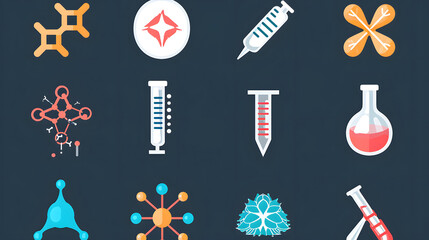 Canvas Print - Biology science icons