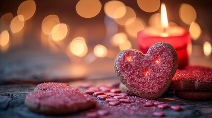 Wall Mural - Heart shaped cookies for Valentine's day