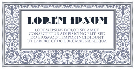 Wall Mural - Luxury vector frame in ancient style for flyer, invitations or greeting cards.