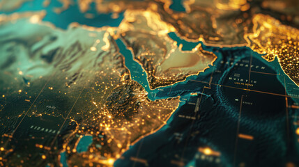 Close-up of global communication network, data transmission and cyber technology, information exchange. Wireless digital communication concept and the future of the Internet.