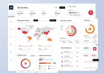 UI UX Infographic dashboard. UI design with graphs, charts and diagrams. Web interface templat
