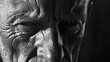 © Aline - Black and white close up portrait of an angry old man