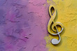 Farbenfrohe Melodien: Bunter Hintergrund mit einem Notenschlüssel, perfekt für kreative musikalische Ausdrucksformen und lebendige Harmonien