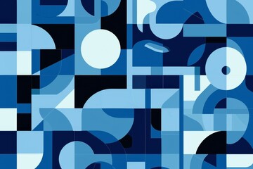 Sticker - Abstract blue geometric background. Dynamic shapes composition.