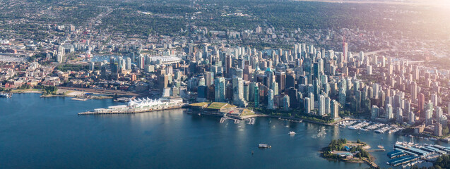 Wall Mural - Downtown Vancouver, British Columbia, Canada. Aerial Panorama