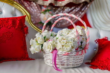 Wall Mural - Beautiful wedding flowers bouquet close up