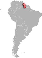 Naklejka na meble GUIANA MAP 3D ISOMETRIC WITH SOUTH AMERICA MAP