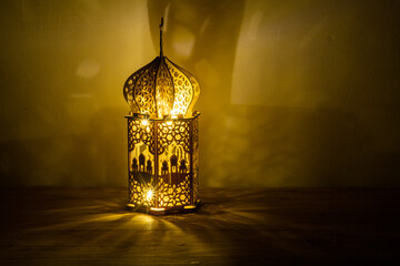 Wall Mural - eid Mubarak lantern at night  Muslim holiday