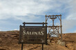 Old wooden frames at Cape Verde salt mine which were used to transport salt up the volcano