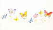Butterflies, Cartoon drawing, Water color style, AI Generated