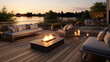 An outdoor deck equipped with a spacious gas