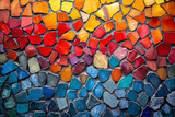 Fototapeta  - Rainbow colorful mosaic chips, stone tile, surface material texture