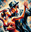Tango. Portrait of sensually dancing couple