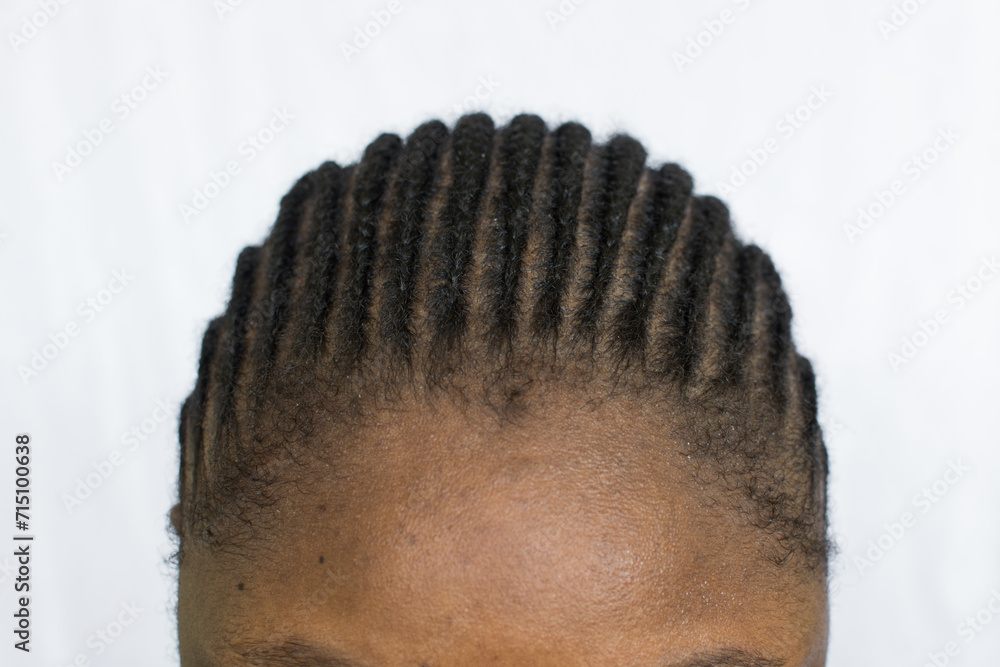 Brown skin woman with straight back cornrows, cornrow braids on brown ...