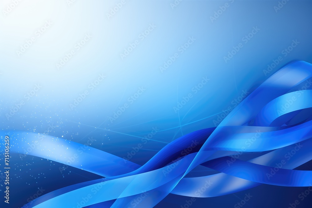 Blue ribbons on dark blue background. Abstract background awareness ...