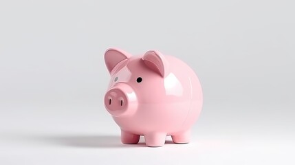  Piggy bank on a white background. AI generated.