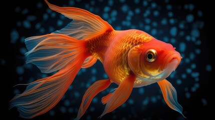 Goldfish in water. AI generated.