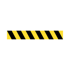 Yellow caution tape for construction area in seamless repeating vector pattern