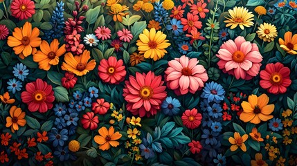 Canvas Print - eco floral illustrations wallpaper