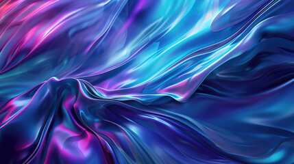 Wall Mural - A fluid background with a mix of bright colors, simulating the appearance of the aurora moving across the night sky