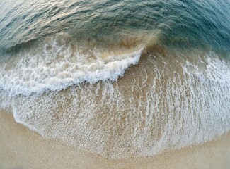 Canvas Print - Beach coast top view with copy space