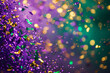 
Mardi Gras carnival blurred confetti backdrop