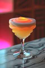 Poster - A close up of a drink sitting on top of a table, AI