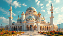 Turkish Traditional Arabic Mosque Architecture. Generative AI