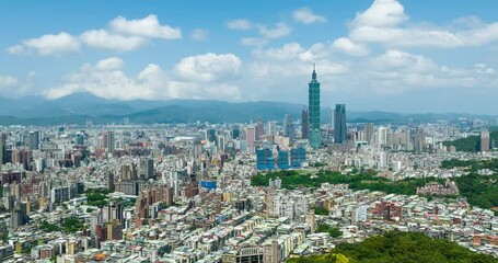 Canvas Print - Timelapse of the Taipei city skyline