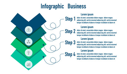 Wall Mural - Infographic template for business information presentation. Vector square and icon elements. Modern workflow diagrams. Report plan 4 topics