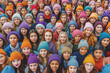 © Simn - Wallpaper of Crowd of women gathered in a group for Women's Day feminist demonstration
