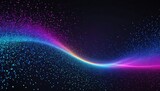Fototapeta  - abstract blue background with space , Wave of bright particles. Sound and music visualization created with generative ai	