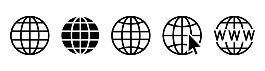 Aufkleber - Web globe icon vector. Website icon set. www world global icons. click to go to website icon