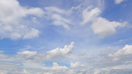 Wall Mural - blue sky with fluffy cloud time lapse on a sunny day 4k footage.