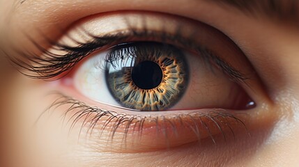 A closeup of a persons dilated pupils, a physiological response to fear triggered by the release of adrenaline.