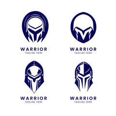 Canvas Print - collection spartan helmet logo template design, warrior logo minimalist premium.