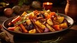 A symphony of autumnal flavors awaits as roasted root vegetables take center stage. Enchanting with their deep caramel hues, forktender carrots, earthy tur, and rustic orange acorn squash