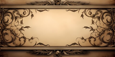 classic luxury gold frame banner in vintage antique style