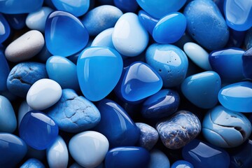 Close-up of blue pebbles.