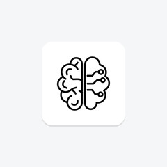 Neuroscience black outline icon , vector, pixel perfect, illustrator file