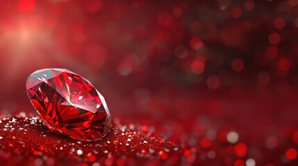 Canvas Print - Background of a red ruby gemstone with ample copy space