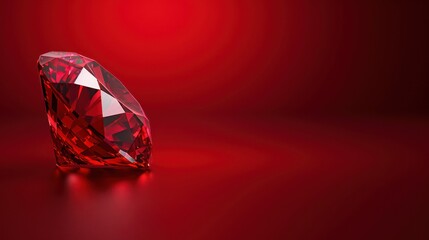 Sticker - A red ruby gemstone backdrop with space for text.
