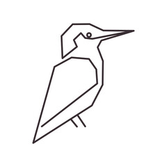 Wall Mural - line kingfisher icon logo vector