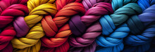Knitted Fabric Background, A Woven Wicker Texture Multicolor, Generative AI