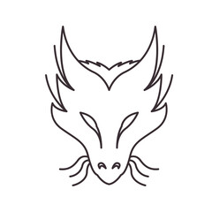 Sticker - head dragons line icon logo vector