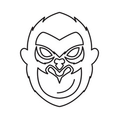 Wall Mural - head gorilla line icon logo vector