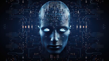 Artificial intelligence in cybersecurity solid background